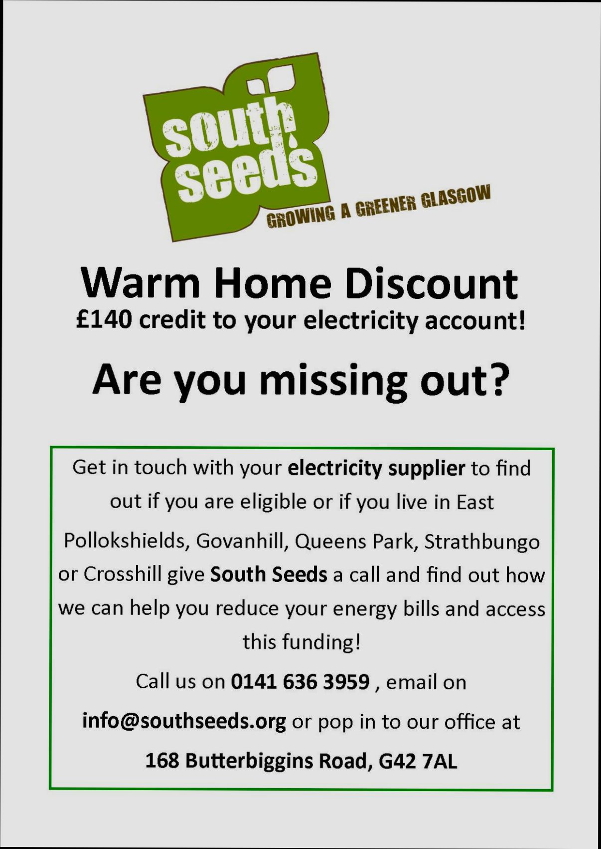 What is the warm homes discount - 2