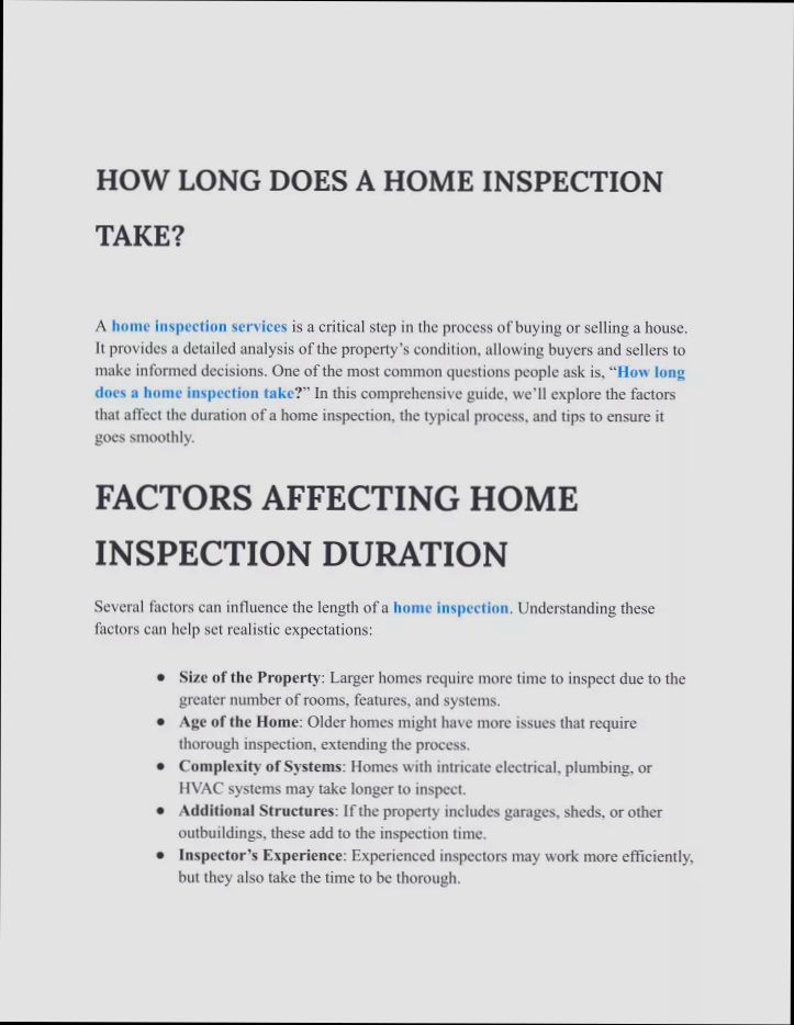 How Long Does a Home Inspection Take - 1