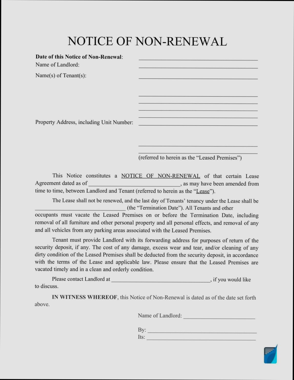 How Much Notice Does a Landlord Have to Give If Not Renewing Lease - 6