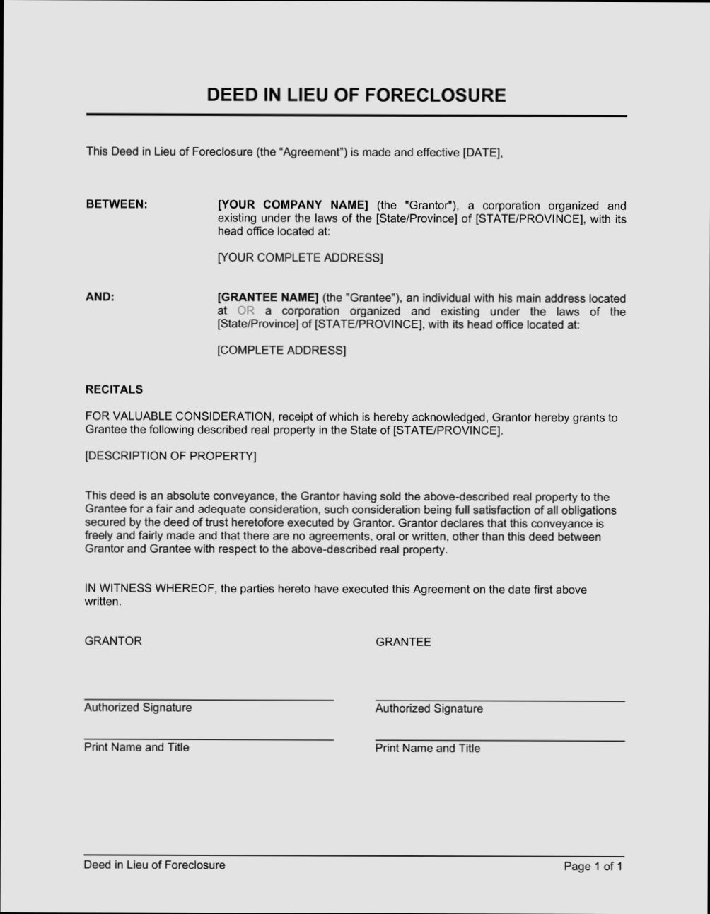 What is a Deed in Lieu of Foreclosure - 2