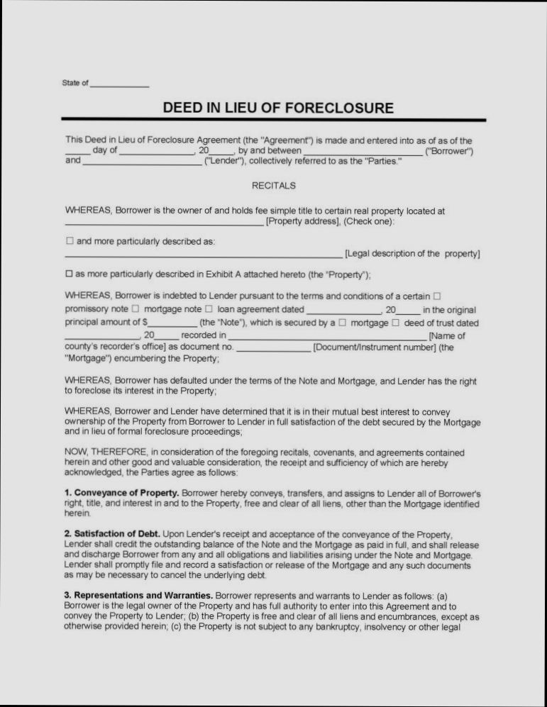 What is a Deed in Lieu of Foreclosure - 6